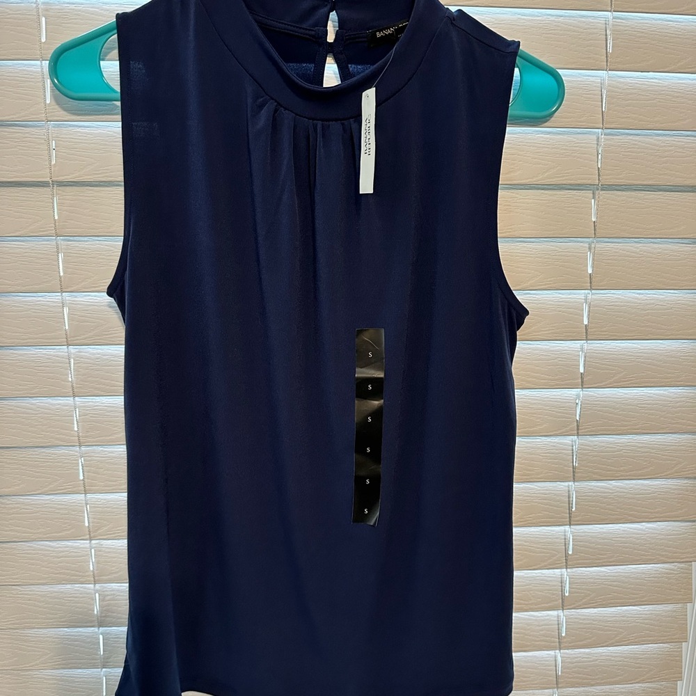 Banana Republic Navy Sleeveless Blouse